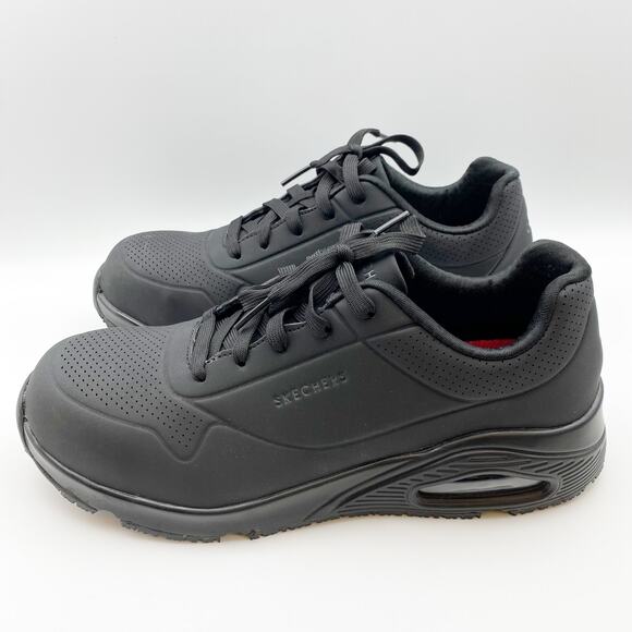 Skechers Work Womens Uno Deloney Shoes Size 9.5 Black Comp Toe NMT SR NIB - Picture 8 of 12